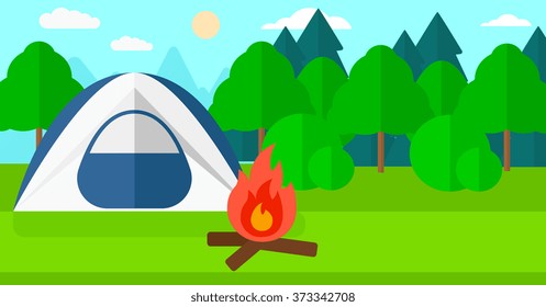 Background of camping site with tent.