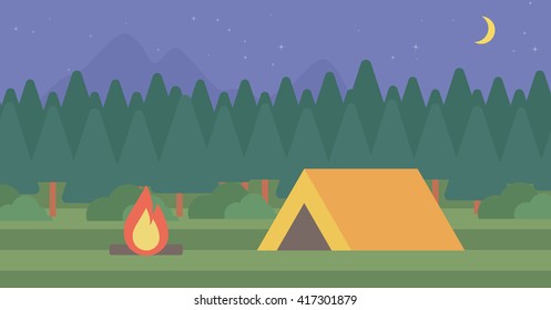 Background of camping site with tent.