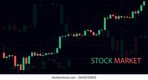 Background with Candlesticks, Stock Market, Trade, Signal, Graph, Diagram, Financial, Financial, Chart to Buy and Sell, Vector