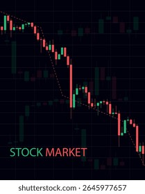 Background with Candlesticks, Stock Market, Trade, Signal, Graph, Diagram, Financial, Financial, Chart to Buy and Sell, Vector
