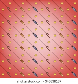 The background of candy and stars