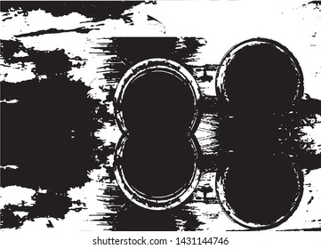 Background with  cans of paint and caps