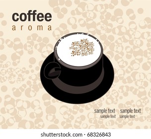 background with cappuccino cup