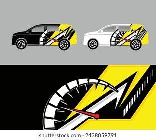 Background car decal warp design vector