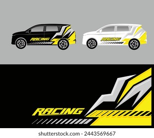 Background car decal warp design vector