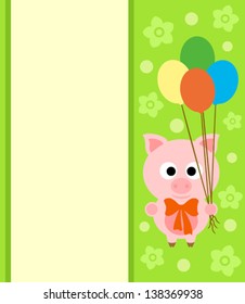  Background card with funny pig