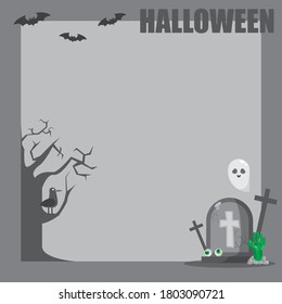 tarjeta de fondo de Happy Halloween fondo. diseño plano de dibujos animados vectoriales.	