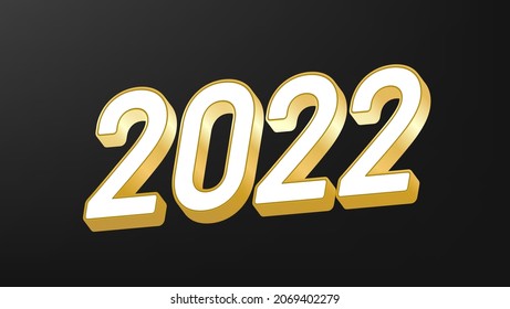 tarjeta de fondo de feliz año nuevo 2022 con color blanco y dorado