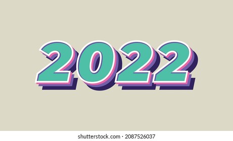 background card of happy new year 2022 with Colorful design