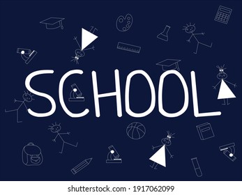 Background card on the theme of school and school attributes