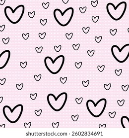 Background Card PatternBlack Heart Pink Background 