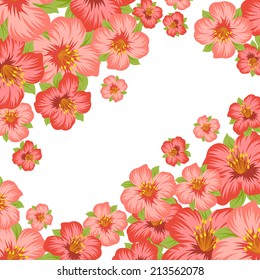 Background or card with pretty stylized flowers.