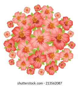 Background or card with pretty stylized flowers.