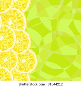 Background a card with yellow lemons