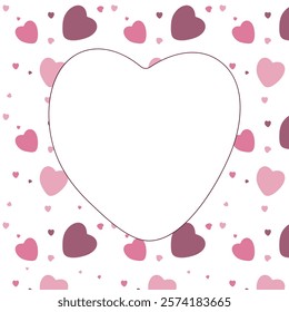 Background for cards and congratulations with space for text. Happy Valentine's Day.Hearts on a transparent background behind.