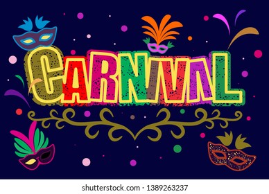 Mardi Gras Party Greeting Invitation Card Stock Vector (Royalty Free ...