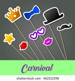 background with carnival paper objects