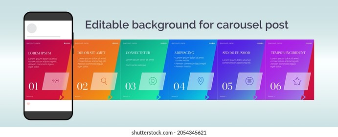 Background for a carousel post in glass morphism
