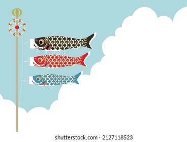 Background of carp streamers swimming in the sky