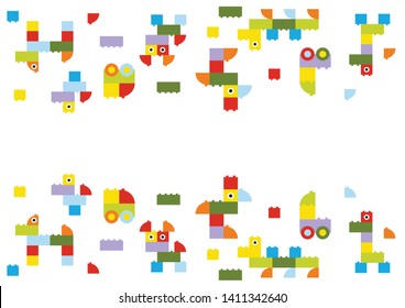 background with cartoon animal cubes