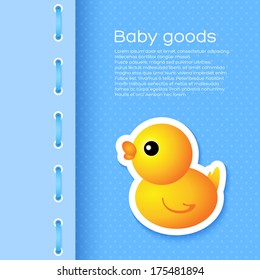 Background with cartoon duck. For children backgrounds, cards