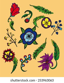 background with cartoon flowers
