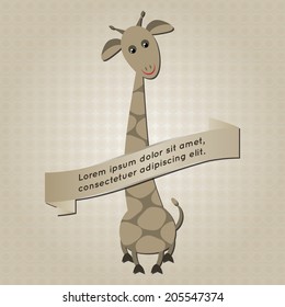 Background with cartoon giraffe