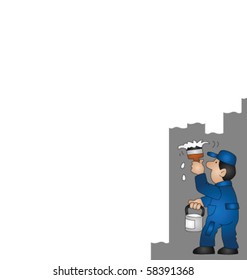 Background cartoon painter with copy space for own text or graphics