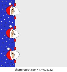Background with cartoon Santa Claus. Vector.