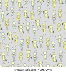 Background Cartoon a strange creature and nature. Abstract funny cute being.