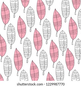 Background with cartoons bird feathers.
