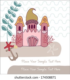 background with castle and coral 