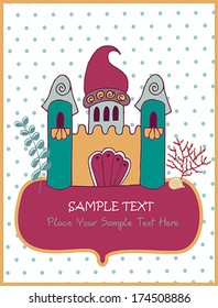 background with castle and coral 