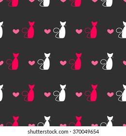 background with a cat and heart