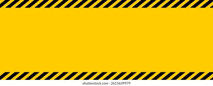 Background with caution tape print. Alert, traffic, stop or safety sign. Hazard, restricted, forbidden or warning banner. Construction work zone or crime scene banner. Vector flat illustration.