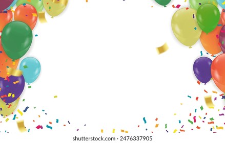 background to celebrate your birthday is decorated with colorful balloons. vector illustration