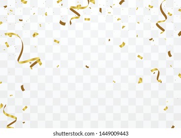 Background celebrated with golden confetti Scene design for various festive parties