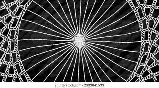 Background chalk with tribal style mandala and pattern 