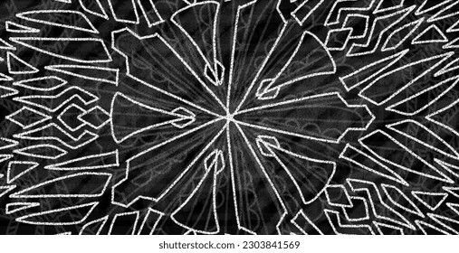 Tiza de fondo con mandala de estilo tribal y patrón 