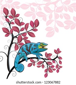 Background with chameleon