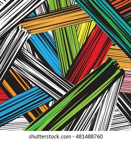 Background chaotic black strokes.