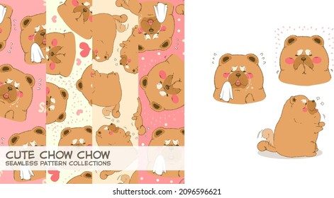 Background and character of cute chow chow dog
