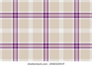Background check fabric of textile plaid texture with a vector pattern tartan seamless in light and white colors.