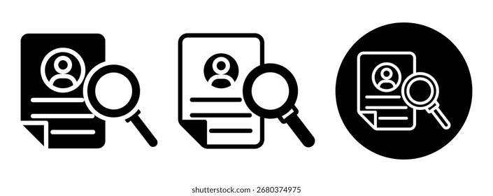 Background Check Icon Collection Glyph and Mixed Vector Illustration