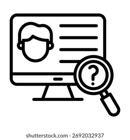 Background Check Icon Line Style Vector Illustration