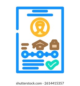 background check interview job color icon vector. background check interview job sign. isolated symbol illustration