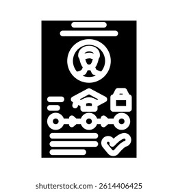 background check interview job glyph icon vector. background check interview job sign. isolated symbol illustration