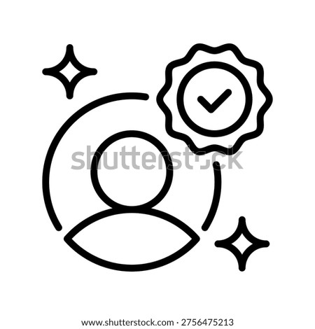 Background Check Line Icon, Outline Symbol for Employee Verification, Security Screening, History Validation, Record Investigation, and Trust Building. Vector Sign Icon.