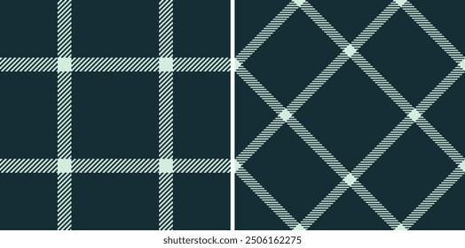 Patrón de verificación de fondo de tartán textil sin costuras con una tela de Vector a cuadros de textura. Set en colores del mar para el paño de aceite con estilo y otra decoración de la cocina.