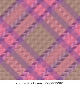 Background check plaid. Vector textile pattern. Texture fabric tartan seamless in pastel and red colors.